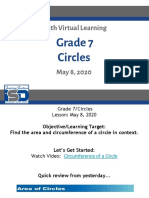Math Virtual Learning: Grade 7 Circles
