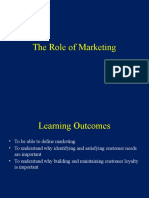 1.0 Role of Marketing