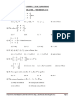 CH 4 Determinants Multiple Choice Questions With Answers