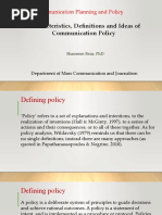 Identifying Characteristics & Defining Communication Policies