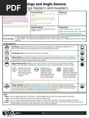 Lesson Plan Viking Raiders and Invaders