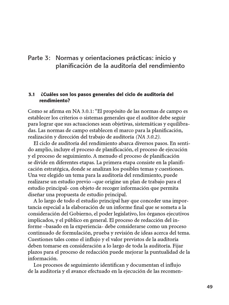 Planificación de Auditoría del Rendimiento | PDF | Planificación ...