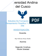 Estudios de Formación General-Pensamiento Filosófico Y Ciudadania - 2da Investigación