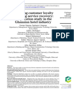 Exploring Customer Loyalty Following Service Recovery: A Replication Study in The Ghanaian Hotel Industry