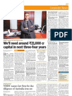 Corporate News: We'll Need Around '21,000 CR Capital in Next Three Four Years