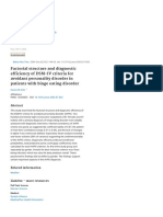 Factorial Structure and Diagnostic Efficiency of DSM-IV Criteria For Avoidant Personality Disorder in Patients With Binge Eating Disorder - PubMed
