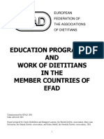 Education and Work of Dietitians Within Efad 2003