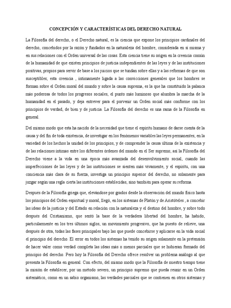 Resumen de Derecho Natural | PDF | La Ley natural | Justicia
