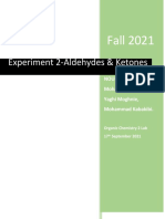 Experiment 2-Aldehydes & Ketones: Fall 2021