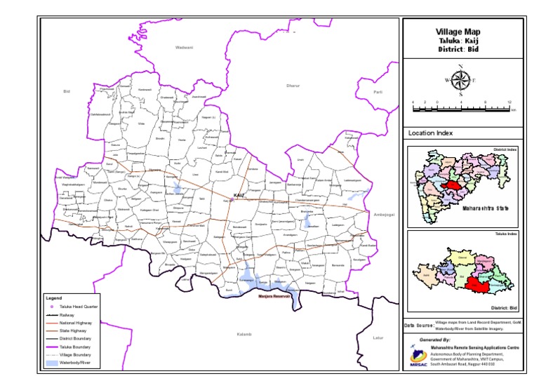 Village Map Taluka Kaij District Bid PDF