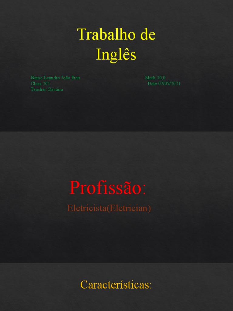 Trabalho de Ingles | PDF