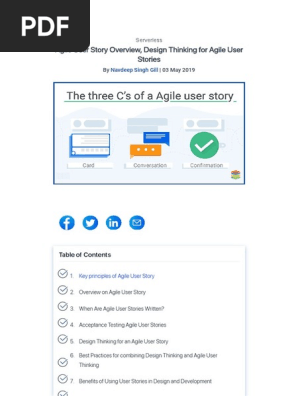 Agile User Story Overview, Design Thinking for Agile User Stories