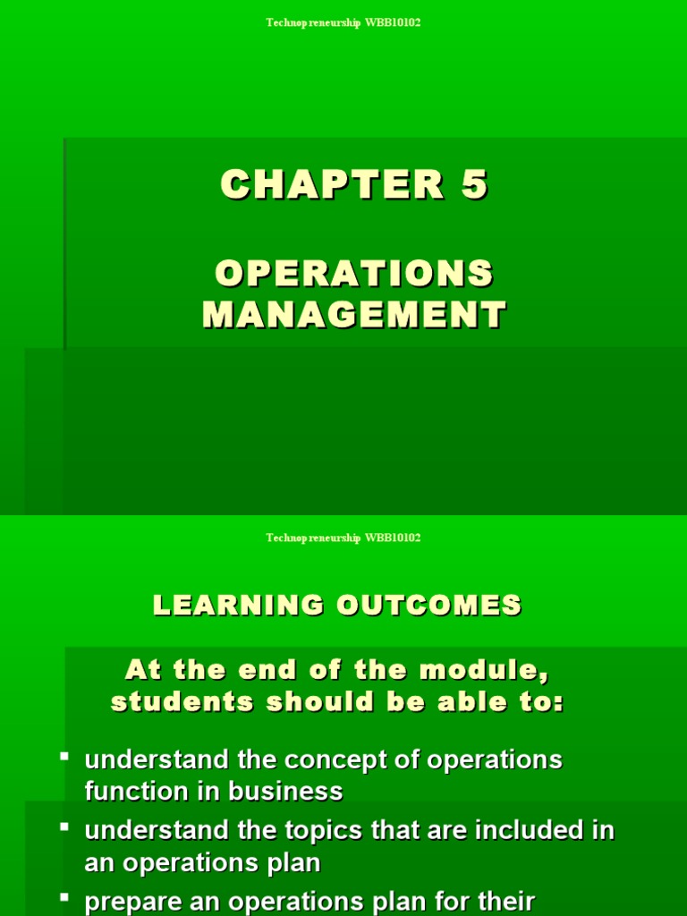 Chapter 6 - Operations Management | PDF | Labour Economics | Business