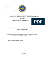 Universidad Central Del Ecuador Facultad de Jurisprudencia, Ciencias Políticas Y Sociales Instituto de Investigación Y Posgrado