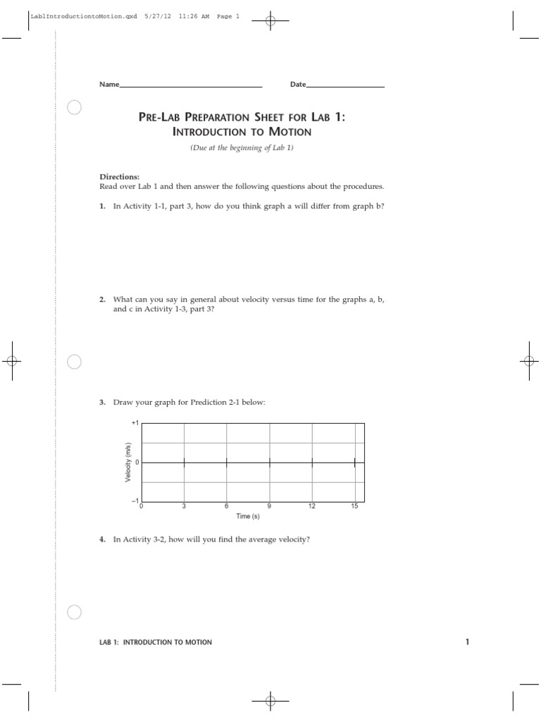 P L P S L 1 I M RE AB Reparation Heet For AB Ntroduction To Otion