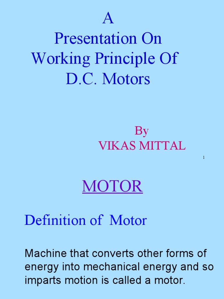 Working Principle of DC Motors | PDF | Electric Motor | Volt