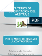 Criterios de Clasificacion Del Arbitraje