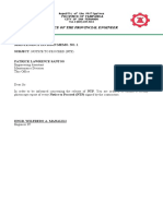 Office of The Provincial Engineer: Maintenance Division Memo. No. 1 Subject: Notice To Proceed (NTP)