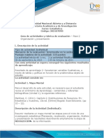 Guía de Actividades y Rúbrica de Evaluación - Unidad 1 - Paso 2 - Organización y Presentación