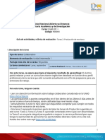 Activities Guide and Evaluation Rubric - Unit 1 - Task 2 - Writing Production - En.es