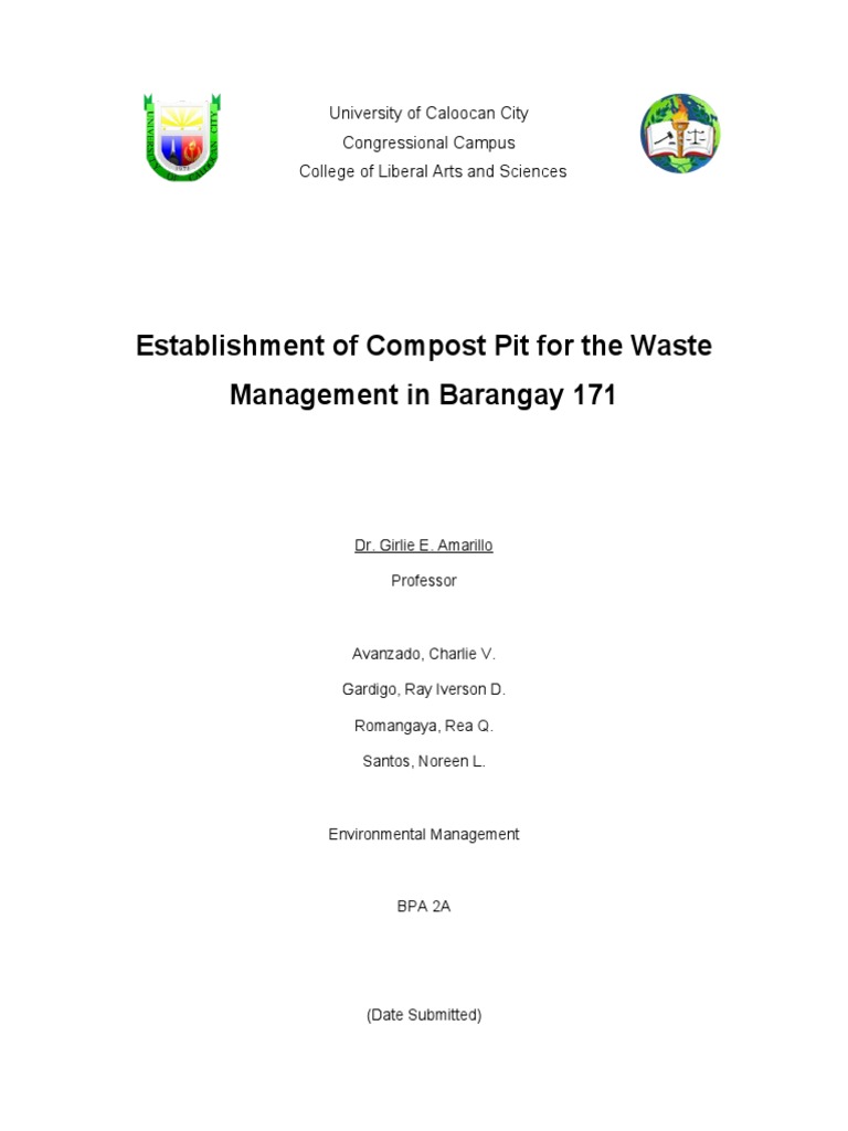 Compost Pit Initiative for Barangay 171 | PDF | Waste Management | Waste