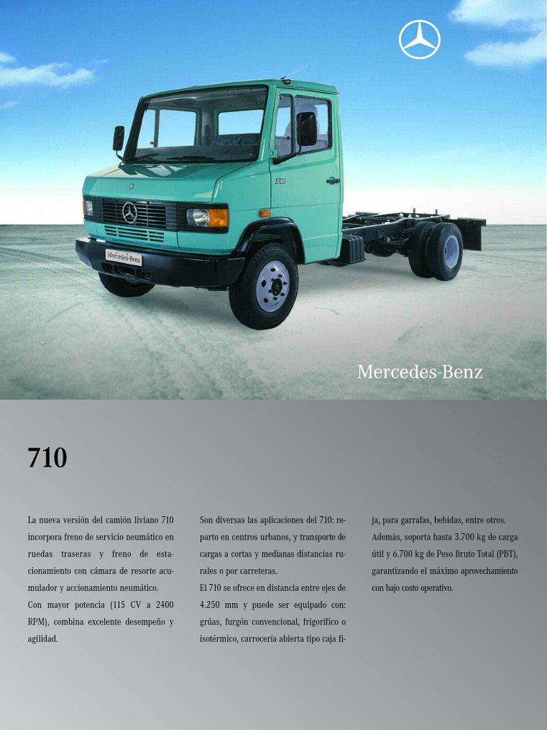 Ficha Técnica del Camión Mercedes-Benz 710 | PDF | Eje | Transmisión ...