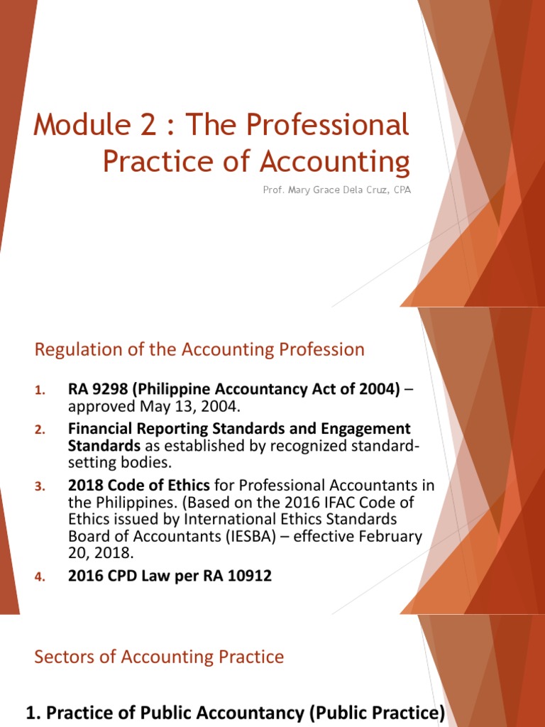 MODULE 2 The Professional Practice of Accounting PDF Certified Public Accountant Accounting