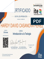 Certificado Introduccin A La Teologa