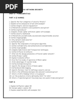 Cryptography and Network Security Unit I - Fundamentals Part-A (2 Marks)