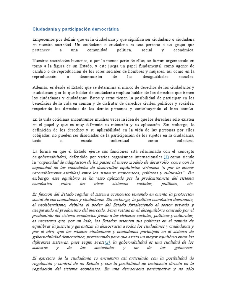 Mecanismos de Participación Ciudadana | PDF | Democracia | Ideologías ...
