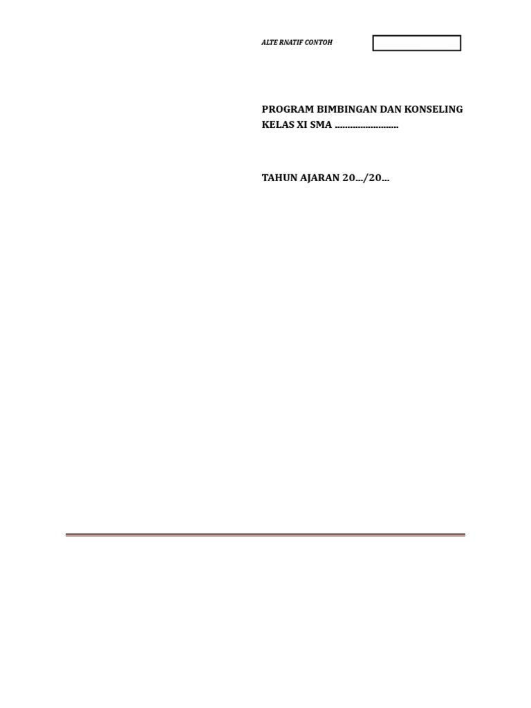 Contoh Program BK Kelas XI SMA | PDF