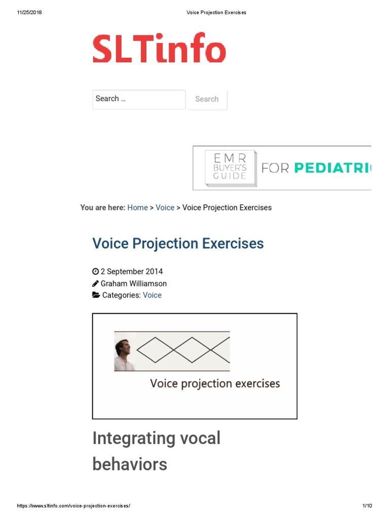Voice Projection Exercises PDF Human Voice Vocal Pedagogy