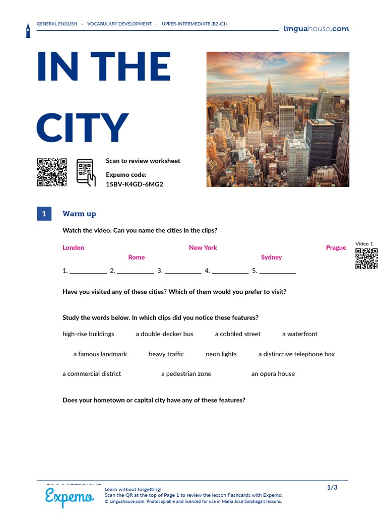 In The City British English Teacher Ver2 | PDF