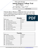 Roster for COVID-19 gate duty at GDC Tral