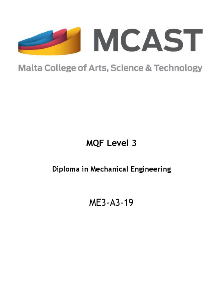 MQF Level 3: Diploma in Mechanical Engineering | PDF | Engineering ...