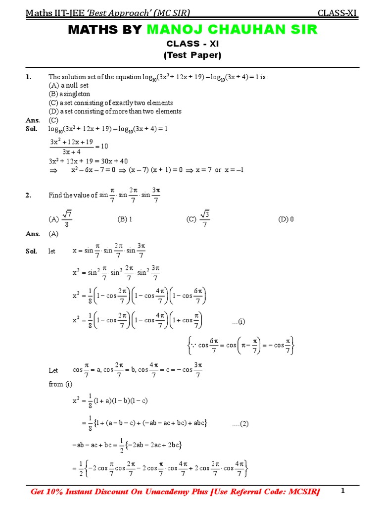 Manoj Chauhan Sir: Maths by | PDF | Elementary Geometry | Trigonometry