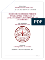 Design of Coverging Diverging Nozzle Based On Method of Characteristics Using Matlab and Ansys Fluent