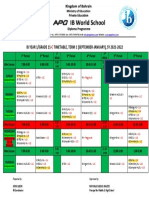 Ib Year 1/grade 11-Timetable, Term 1 (September-January), Sy 2021-2022