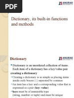 Dictionary, Its Built-In Functions and Methods