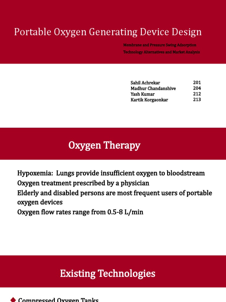 Portable Oxygen Device Design Overview | PDF | Adsorption | Oxygen