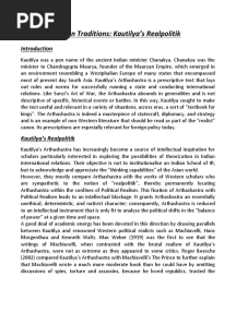 Indian Traditions Kautilya S Realpolitik