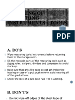 Handling of Measuring Instruments / Tools