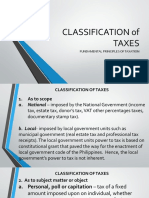 CLASSIFICATION of TAXES