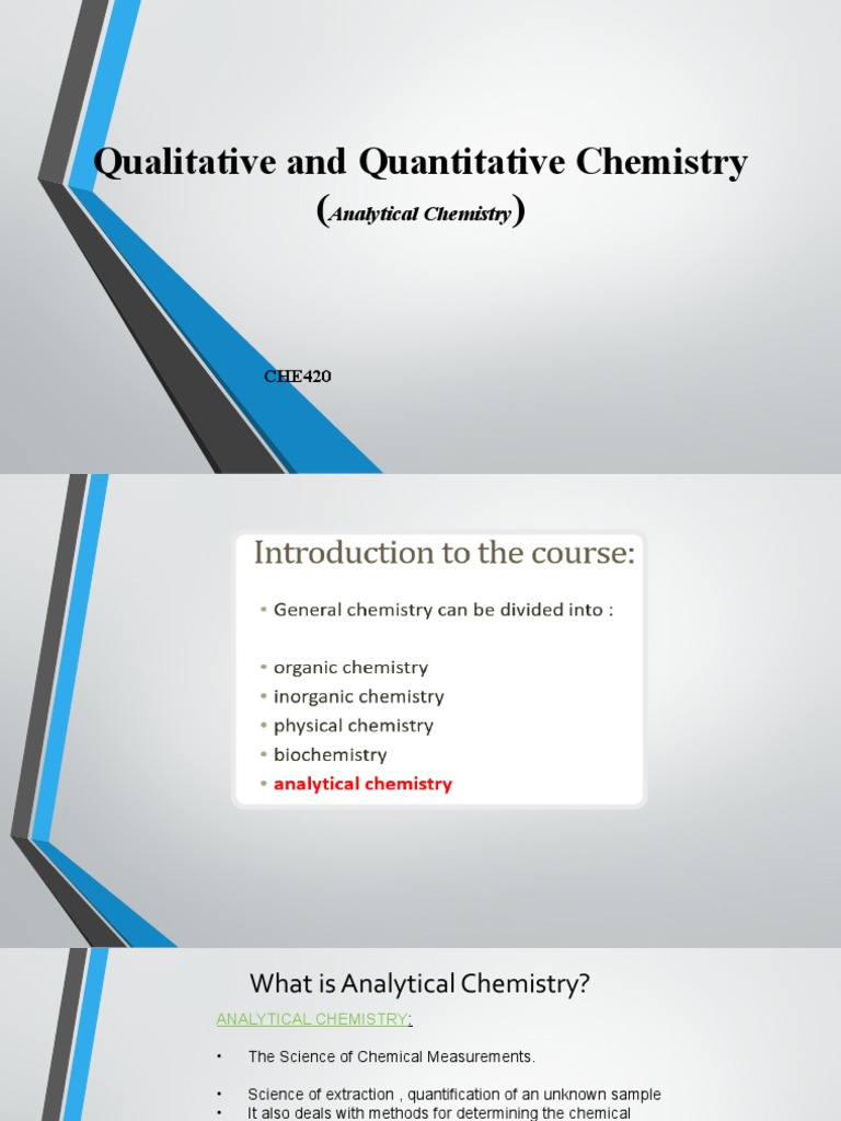 Qualitative and Quantitative Chemistry | PDF | Analytical Chemistry ...