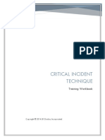 Critical Incident Technique: Training Workbook