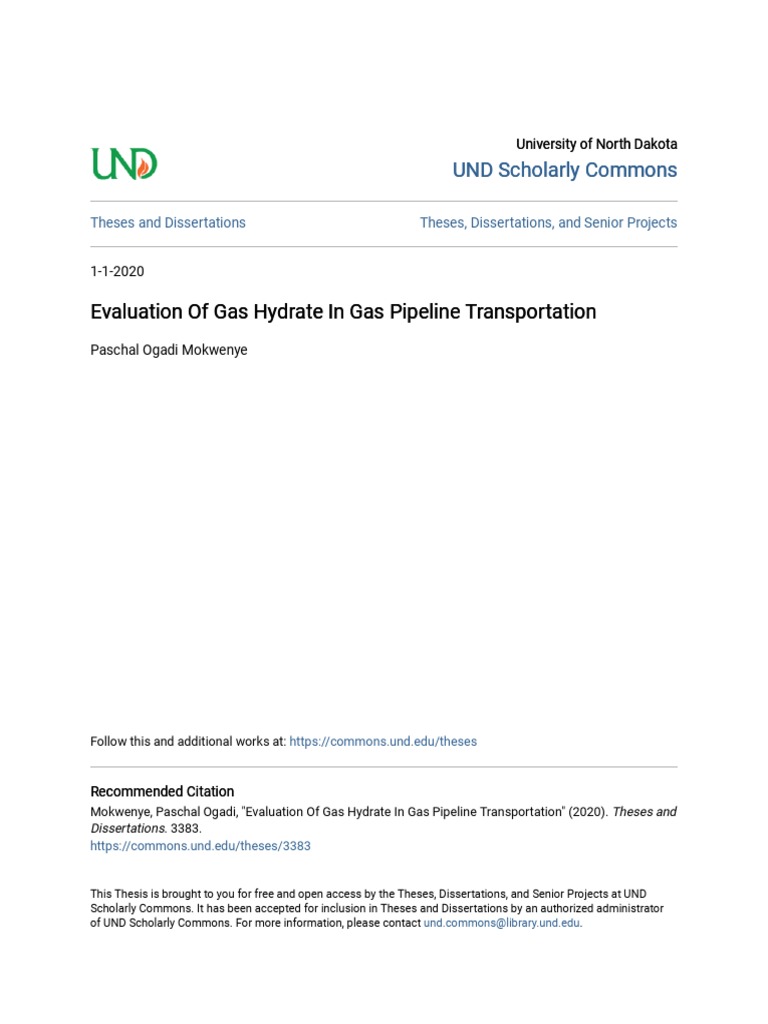 Gas Hydrate Evaluation in Pipelines | PDF | Gases | Heat Transfer