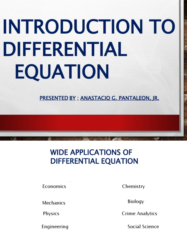 Differential Equations, An Introduction | PDF | Differential Equations ...