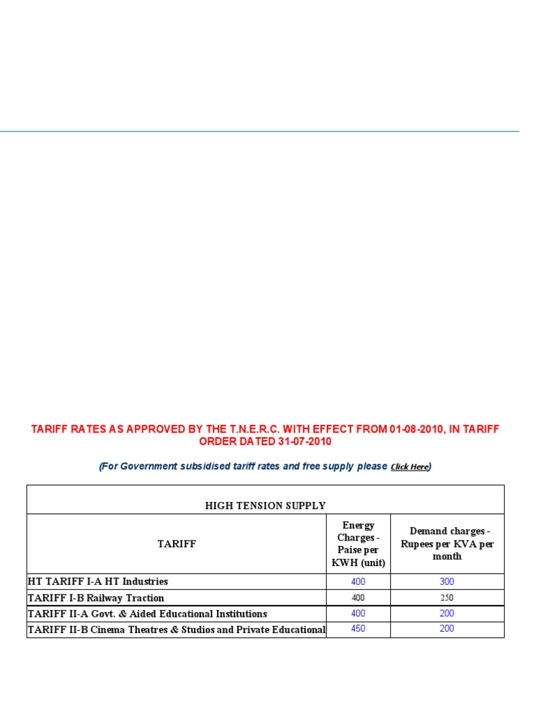 TNEB COMMERCIAL TARIFF RATES 2025 PDF DOWNLOAD intelligence overview