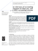 Value Relevance of Accounting Information in China Pre-And Post-2001 Accounting Reforms