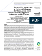 Implementing Quality Assurance System For Open and Distance Learning in Three Asian Open Universities - Philippines, Indonesia and Pakistan